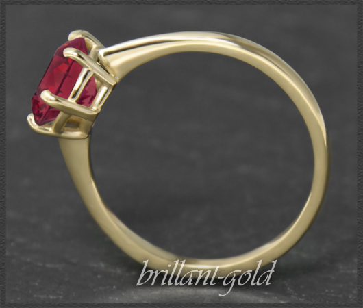 Gold Ring aus 585 Gelbgold; 2,0ct Rubin